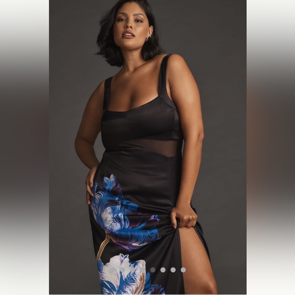 🌟LAST ONE🌟 ANTHROPOLOGIE NWT SLEEVELESS FLORAL SLIM MAXI DRESS Size 6. - Picture 6 of 13